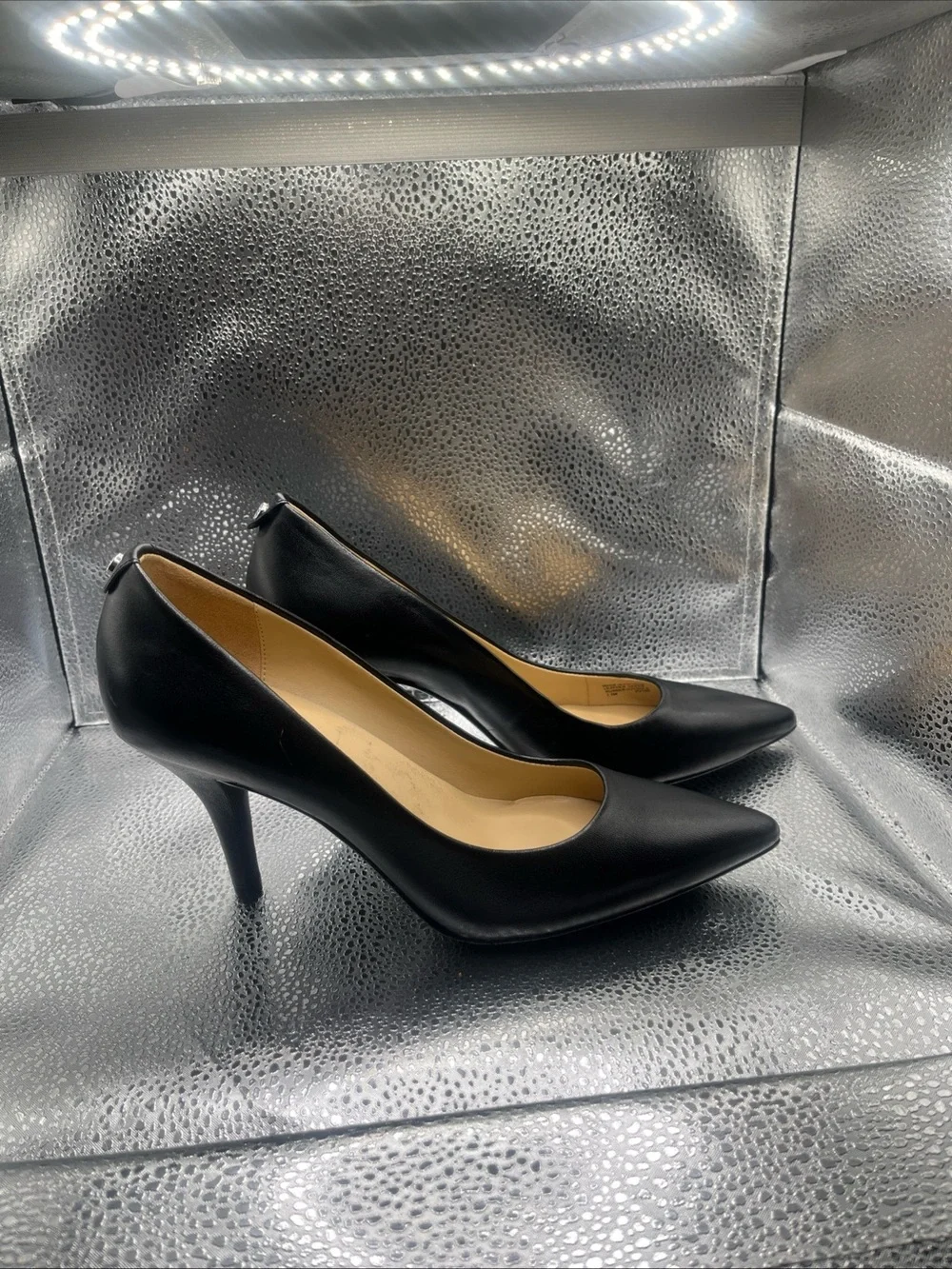Michael Kors Sleek Black Pointed Leather Pumps